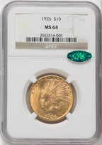 1926 $10 CAC Indian Eagle NGC MS64