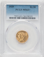 1929 $2.50 Indian Quarter Eagle PCGS MS63+