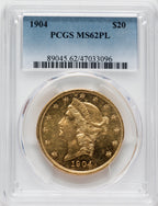 1904 $20 PL Liberty Double Eagle PCGS MS62