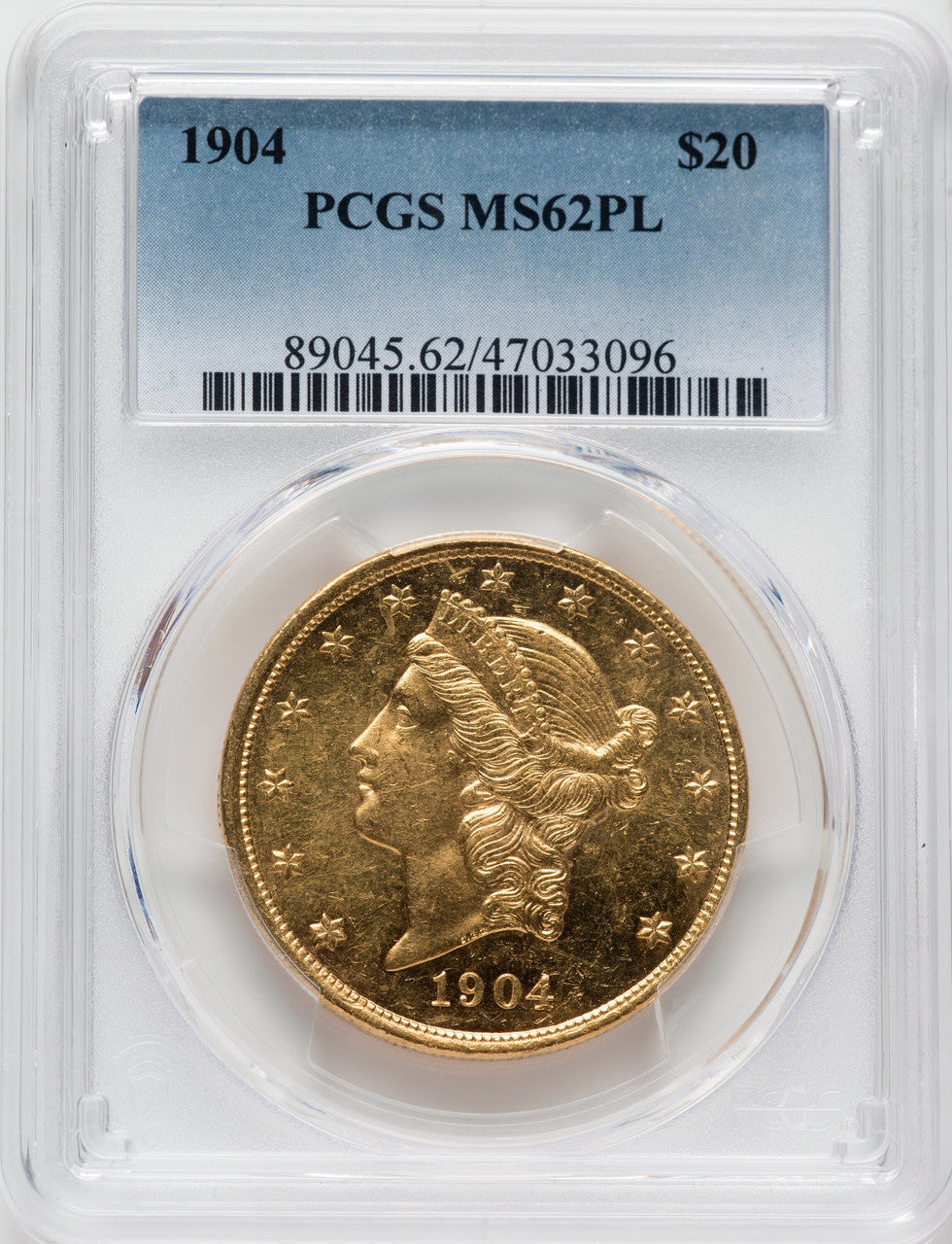 1904 $20 PL Liberty Double Eagle PCGS MS62