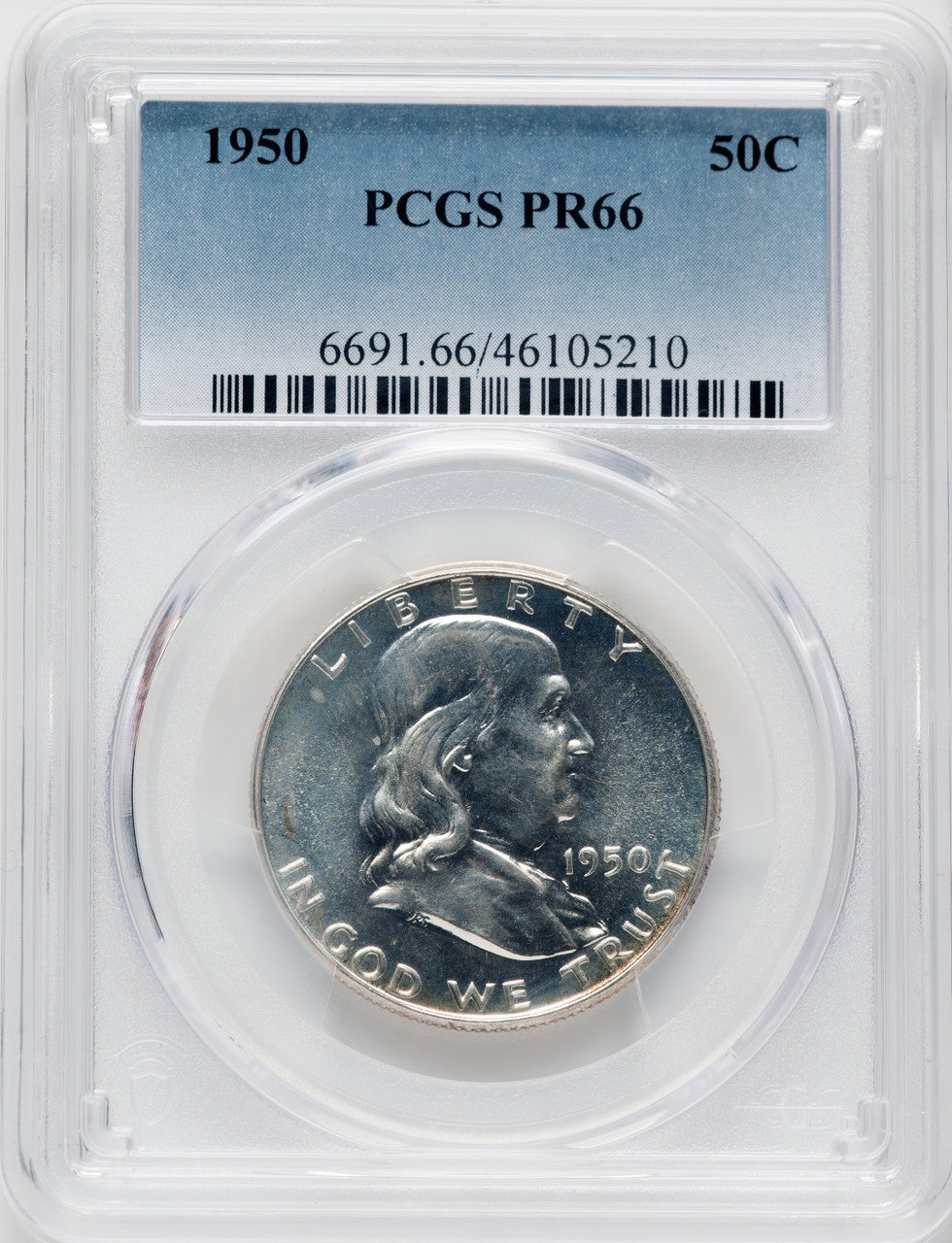 1950 50C Proof Franklin Half Dollar PCGS PR66