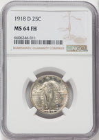 1918-D 25C FH Standing Liberty Quarter NGC MS64