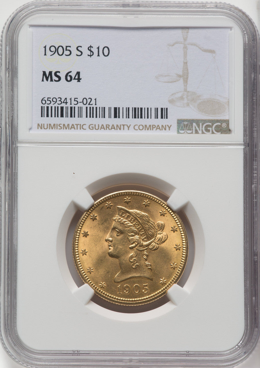 1905-S $10 Liberty Eagle NGC MS64
