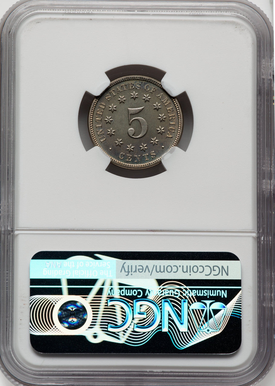 1873 Closed 3 Proof Shield Nickel NGC PR67