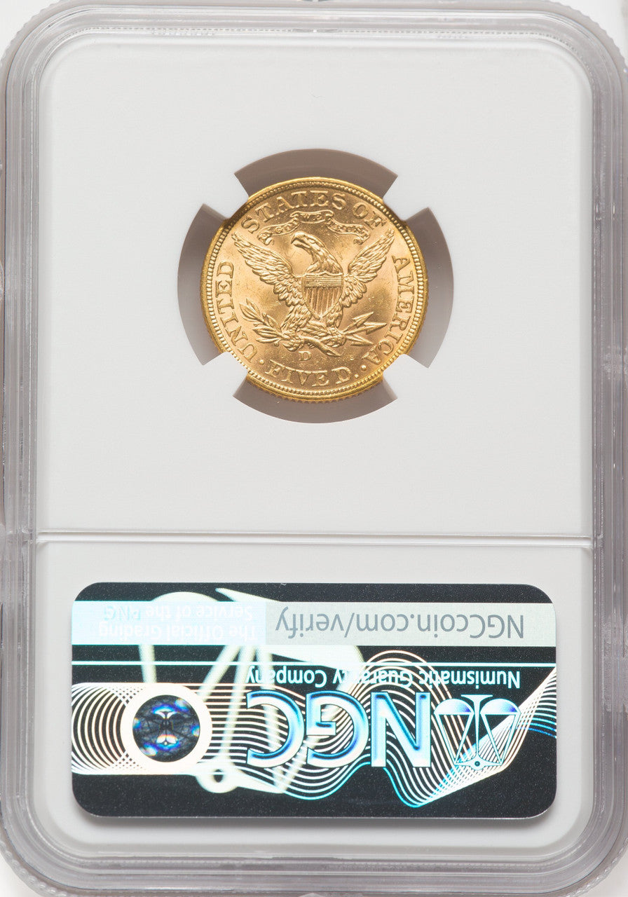1907-D $5 Liberty Half Eagle NGC MS65
