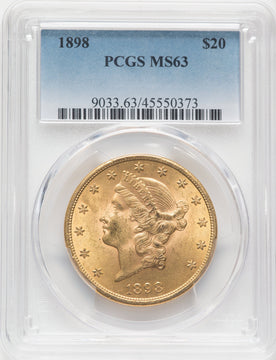1898 $20 Liberty Double Eagle PCGS MS63