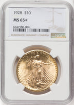 1928 $20 NGC Plus Saint-Gaudens Double Eagle NGC MS65+