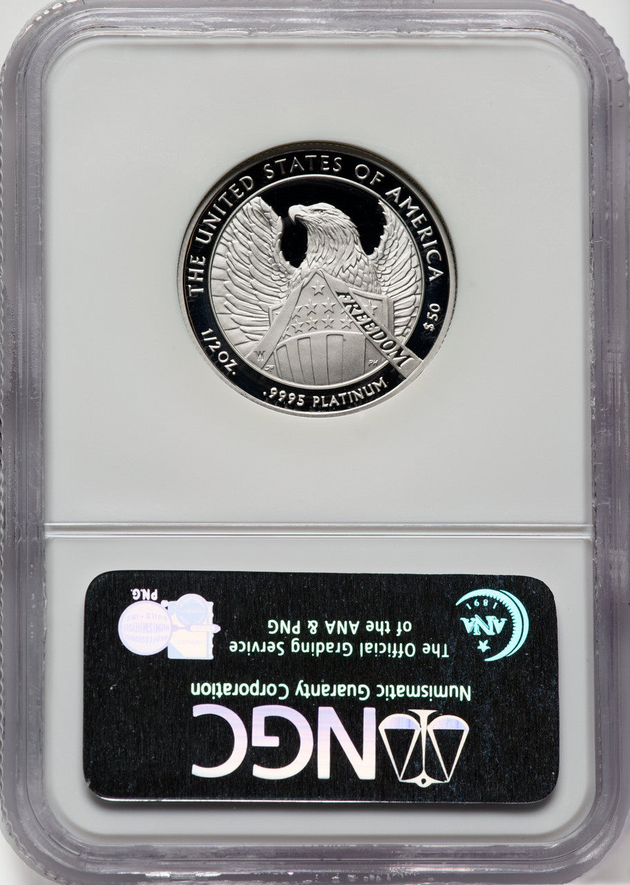 2007-W $50 Half-Ounce Platinum Eagle 10th Anniversary NGC PF70