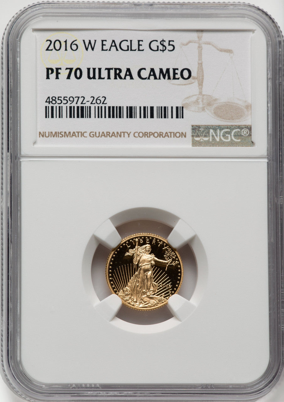 2016-W $5 Tenth-Ounce Gold Eagle 30th Anniversary NGC PF70