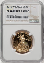 2016-W $25 Half-Ounce Gold Eagle 30th Anniversary NGC PF70