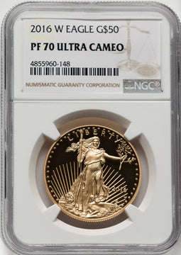 2016-W $50 One-Ounce Gold Eagle 30th Anniversary NGC PF70