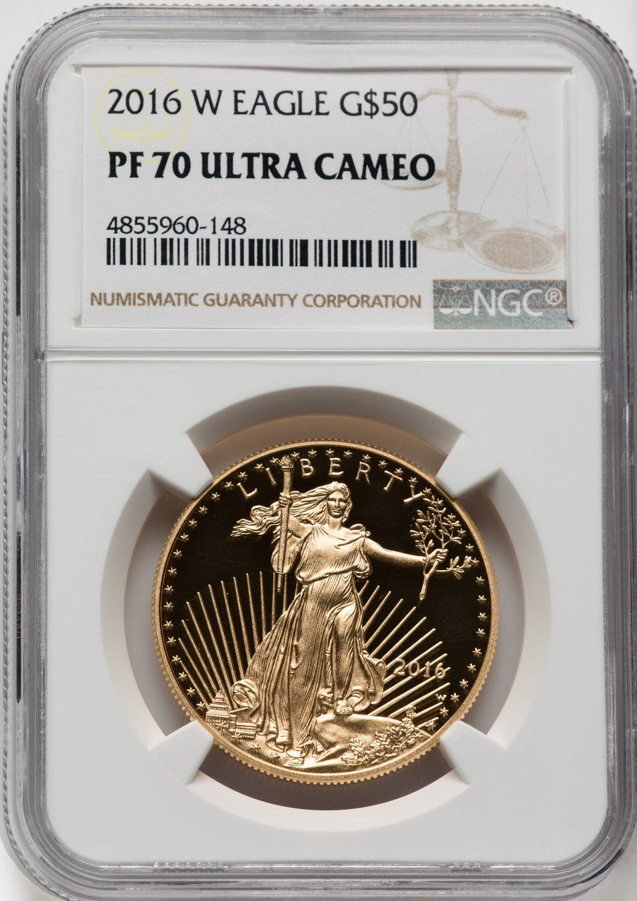 2016-W $50 One-Ounce Gold Eagle 30th Anniversary NGC PF70