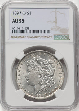 1897-O $1 Morgan Dollar NGC AU58