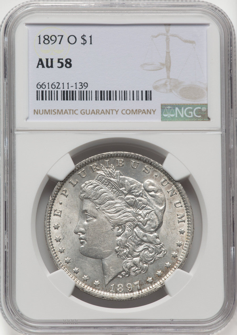 1897-O $1 Morgan Dollar NGC AU58