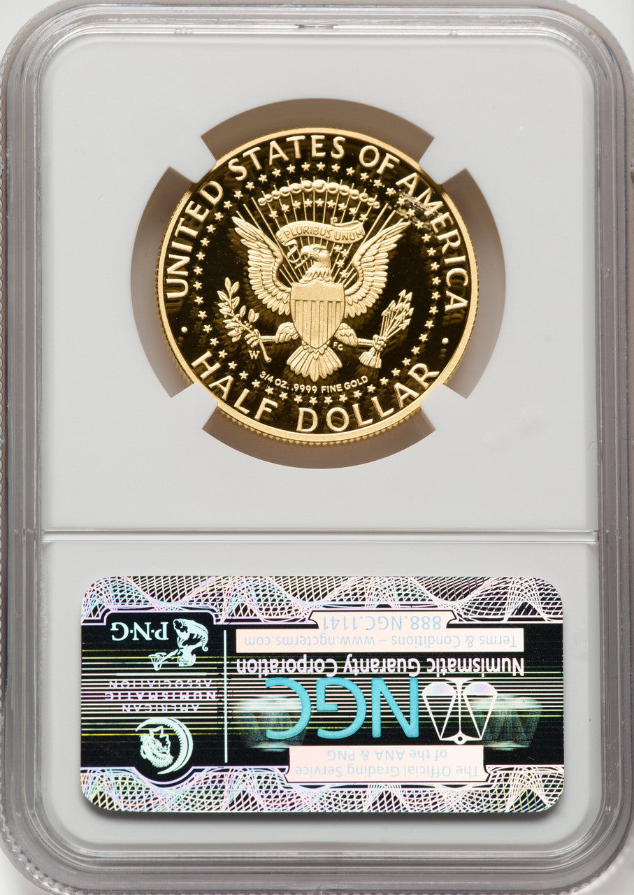 2014-W 50C Kennedy Gold 50th Anniversary First Strike Proof Kennedy Half Dollar NGC PR70