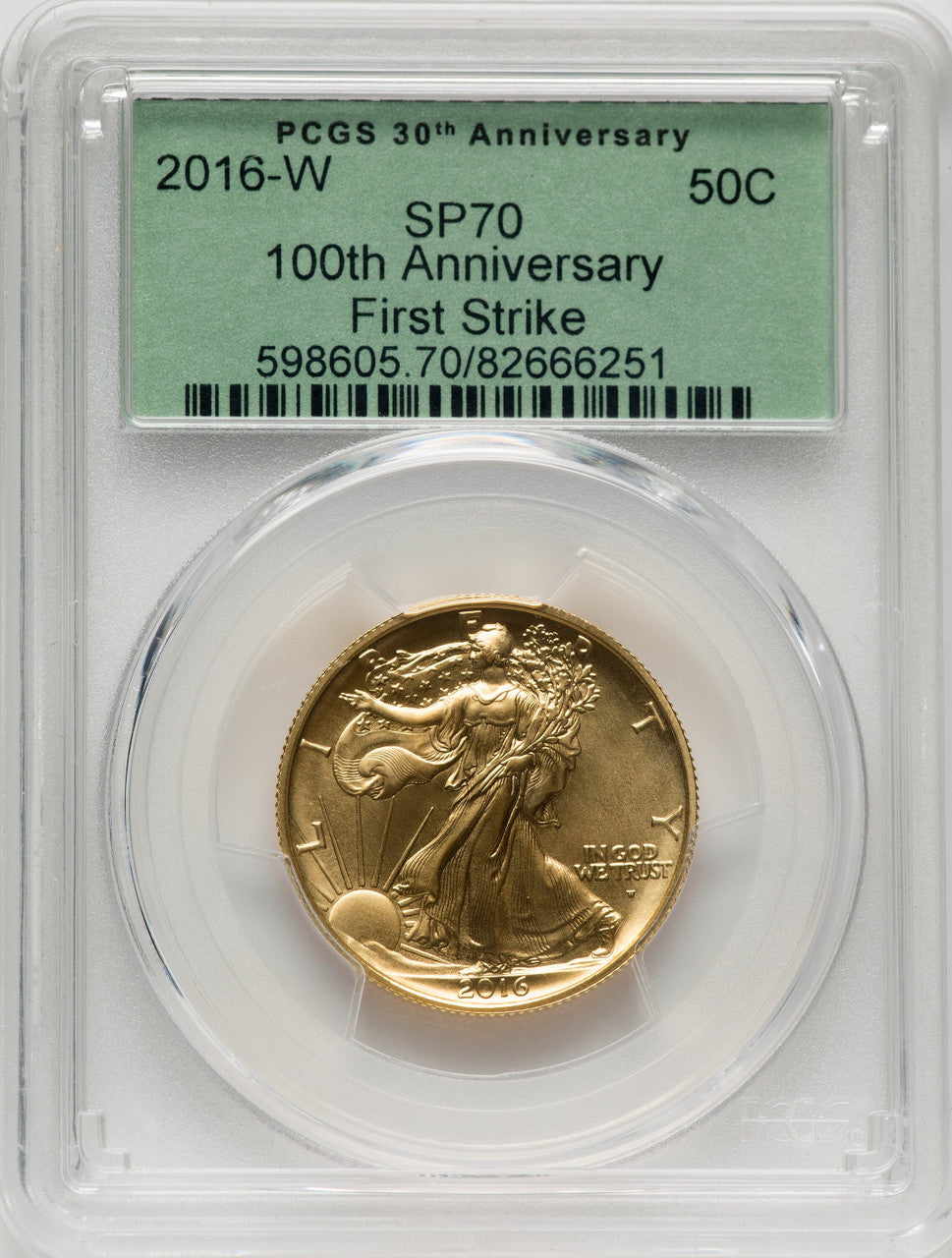 2016-W 50C Walking Liberty Half-Ounce Gold First Strike SP PCGS SP70