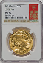 2023 $50 One-Ounce Gold Buffalo NGC MS70 Red Book