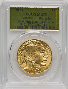 2023 $50 One-Ounce Gold Buffalo First Strike MS PCGS MS70