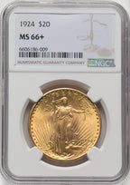 1924 $20 Saint NGC Plus Saint-Gaudens Double Eagle NGC MS66+