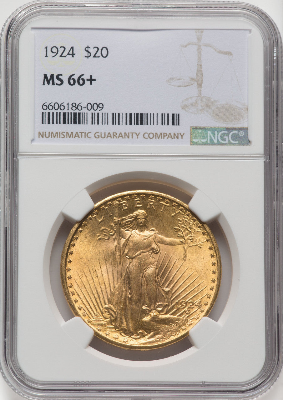 1924 $20 Saint NGC Plus Saint-Gaudens Double Eagle NGC MS66+