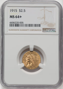 1915 $2.50 NGC Plus Indian Quarter Eagle NGC MS64+