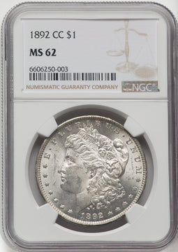 1892-CC $1 Morgan Dollar NGC MS62