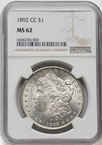 1892-CC $1 Morgan Dollar NGC MS62