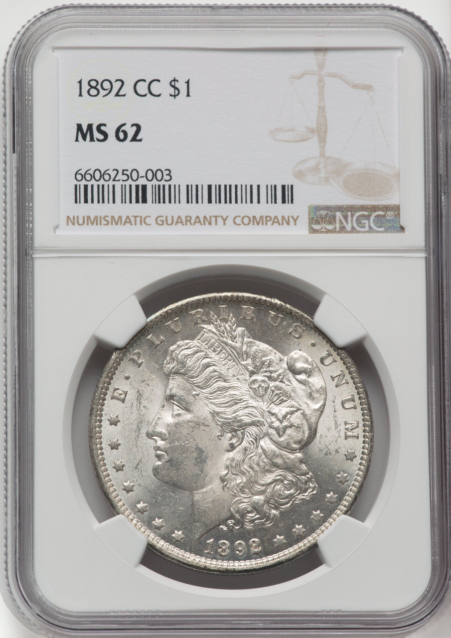 1892-CC $1 Morgan Dollar NGC MS62
