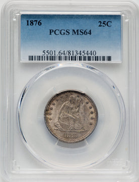 1876 25C Seated Quarter PCGS MS64