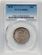 1876 25C Seated Quarter PCGS MS64
