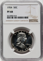 1954 50C Proof Franklin Half Dollar NGC PR68