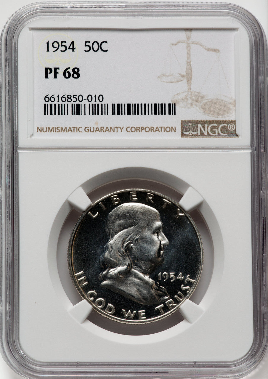 1954 50C Proof Franklin Half Dollar NGC PR68