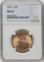1901 $10 Liberty Eagle NGC MS67