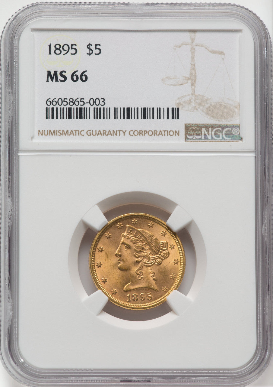 1895 $5 Liberty Half Eagle NGC MS66