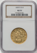 1850-O $10 Liberty Eagle NGC AU55