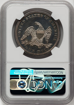 1857 S$1 CAC NGC Plus Proof Seated Dollar NGC PR63+