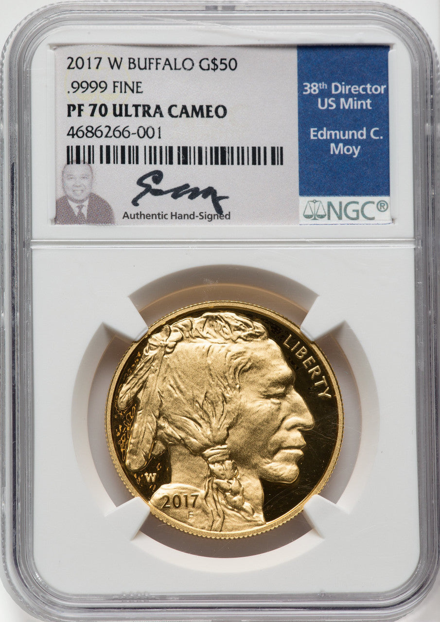 2017-W $50 One-Ounce Gold Buffalo NGC PF70 Edmund Moy