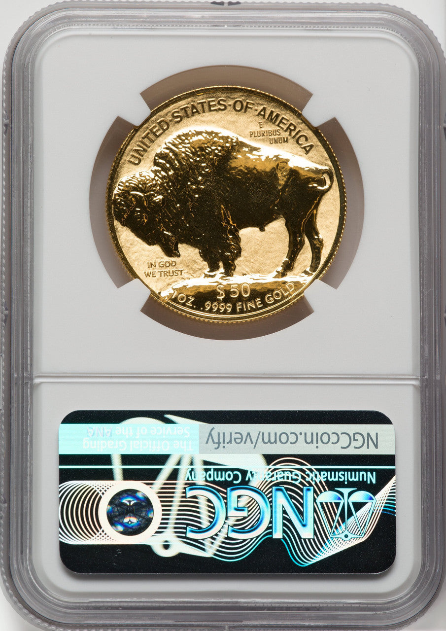 2013-W $50 One-Ounce Gold Buffalo Reverse Proof 100th Anniversary NGC PF70 Mike Castle