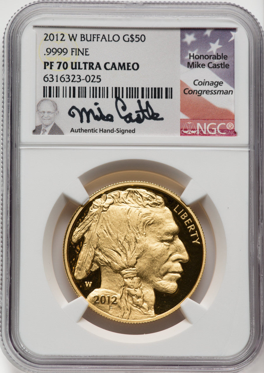 2012-W $50 One-Ounce Gold Buffalo NGC PF70 Mike Castle