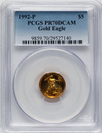 1992-P $5 Tenth-Ounce Gold Eagle PCGS PR70