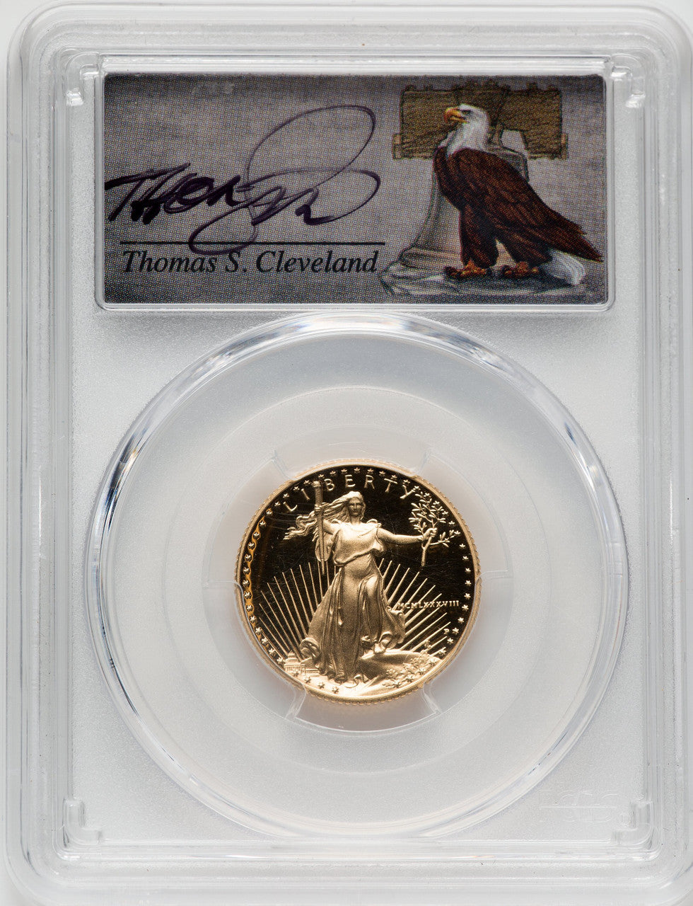 1988-P $10 Quarter-Ounce Gold Eagle Thomas Cleveland Bell PCGS PR70