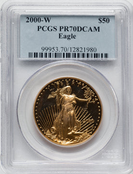 2000-W $50 One-Ounce Gold Eagle PCGS PR70
