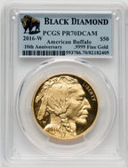 2016-W $50 One-Ounce Gold Buffalo 10th Anniversary PCGS PR70