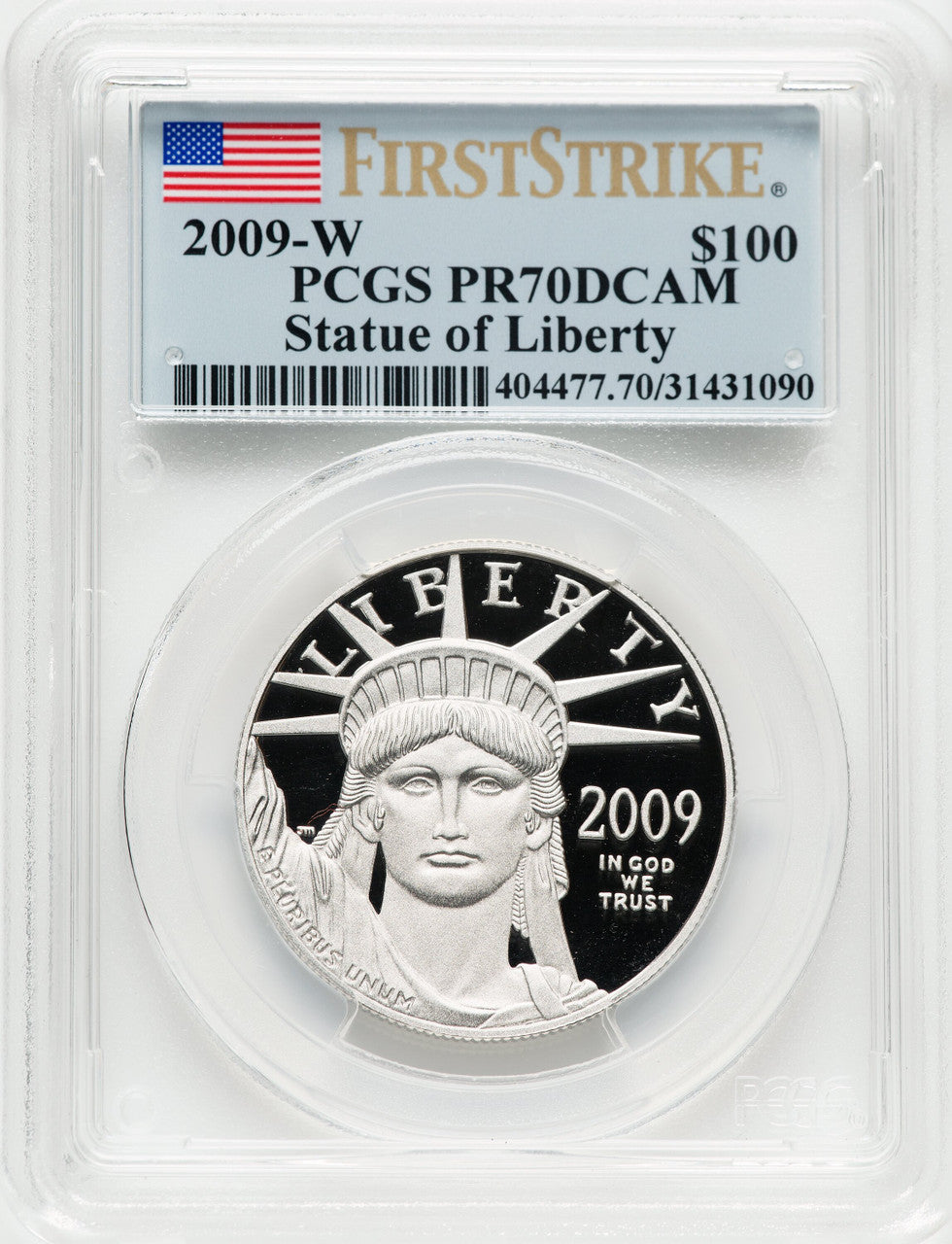 2009-W $100 One-Ounce Platinum Eagle First Strike DC PCGS PR70