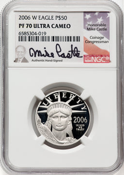 2006-W $50 Half-Ounce Platinum Eagle Statue of Liberty DC NGC PF70