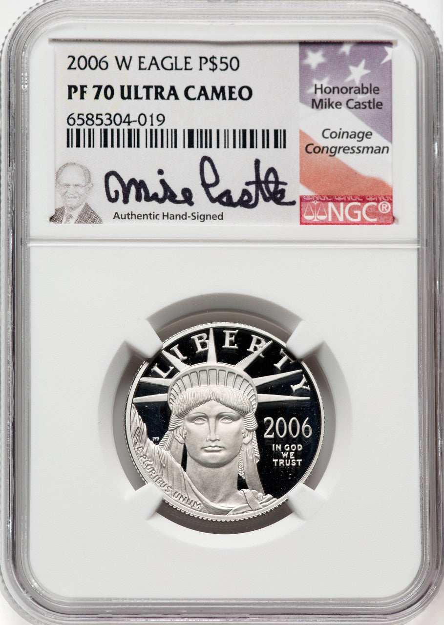 2006-W $50 Half-Ounce Platinum Eagle Statue of Liberty DC NGC PF70