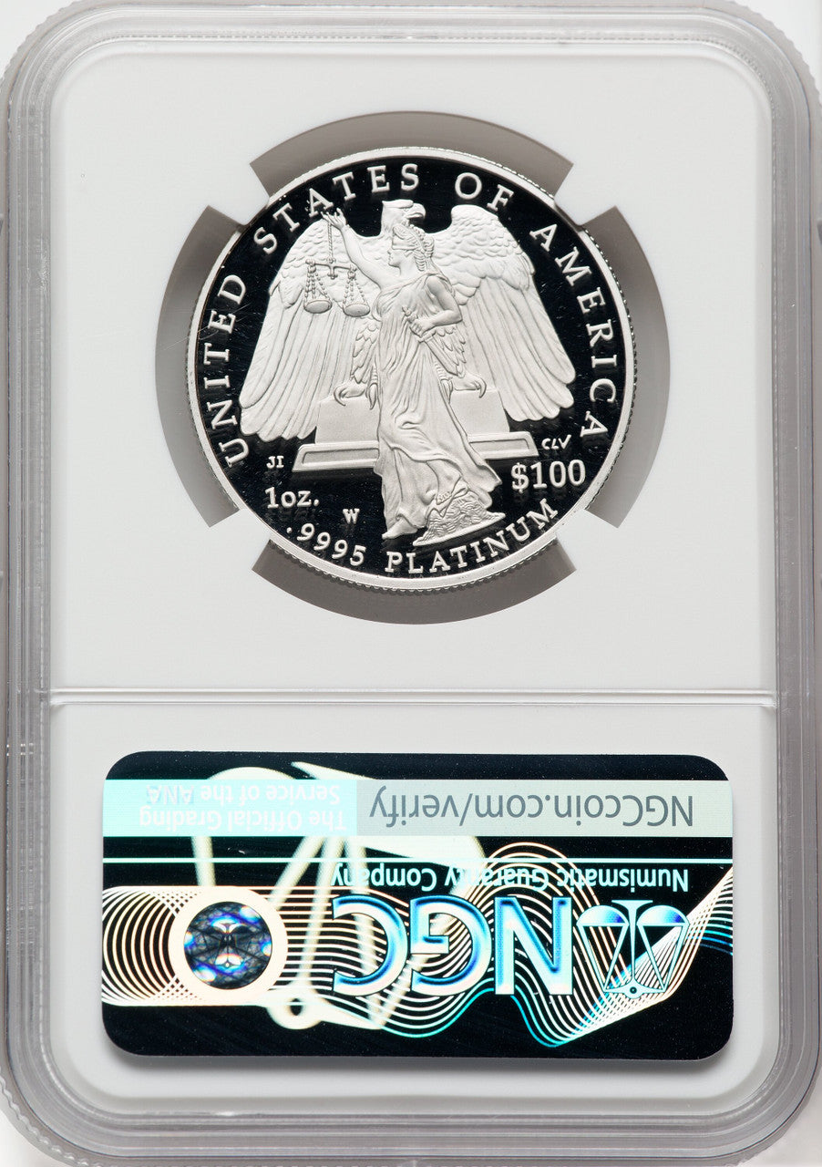 2008-W $100 One-Ounce Platinum Eagle Statue of Liberty DC NGC PF70