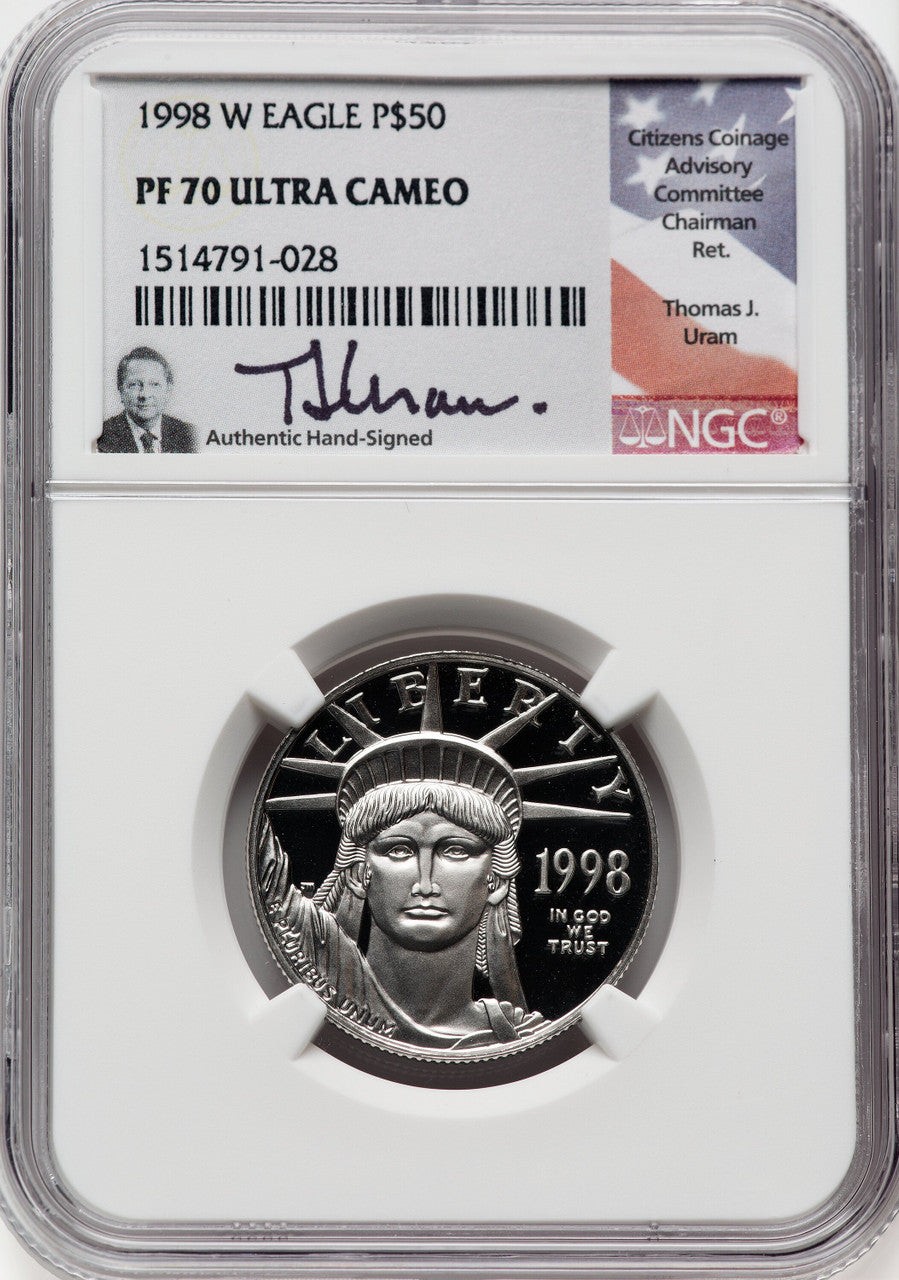 1998-W $50 Half-Ounce Platinum Eagle DC NGC PF70