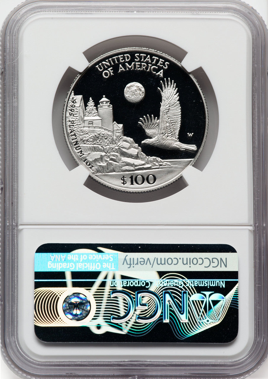1998-W $100 One-Ounce Platinum Eagle Statue of Liberty DC NGC PF70