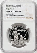 2020-W $100 One Ounce Platinum Eagle Happiness PRDC NGC PF70